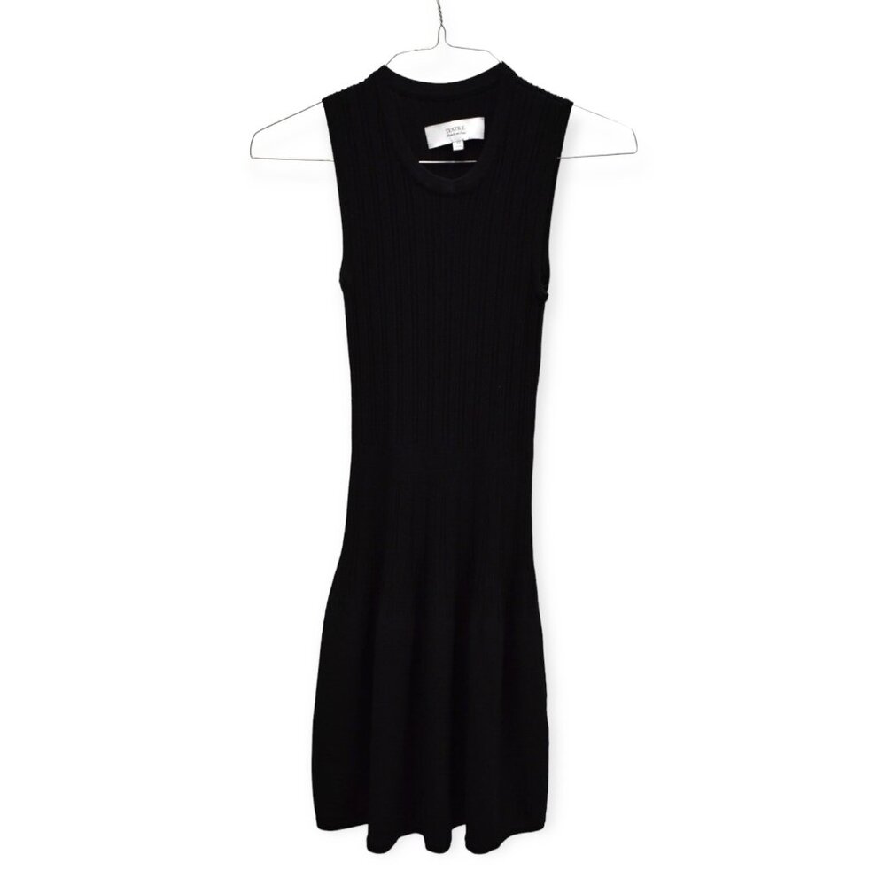 Textile Elizabeth and James Dress XS Womens Black Ribbed Sleeveless Stretch